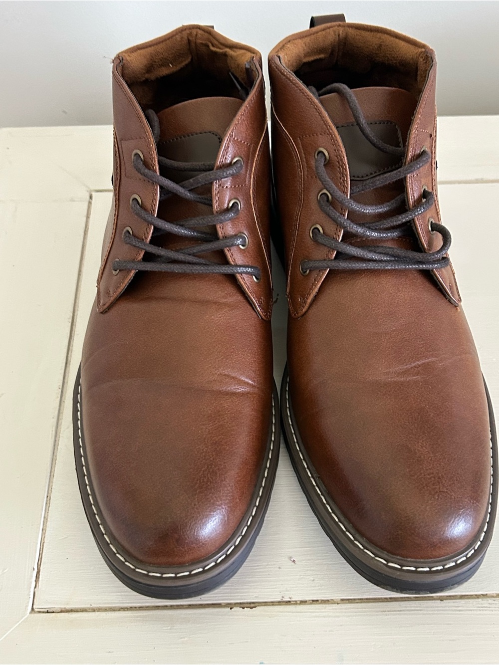 Bruno Marc Men's Brown Leather Lace-Up Boots - Timeless Casual Style